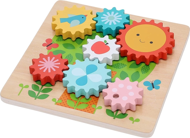 Houten puzzel met tandwielen voor kinderen