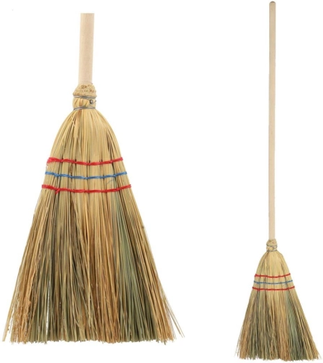 Sorghum bezem met houten steel 95 cm