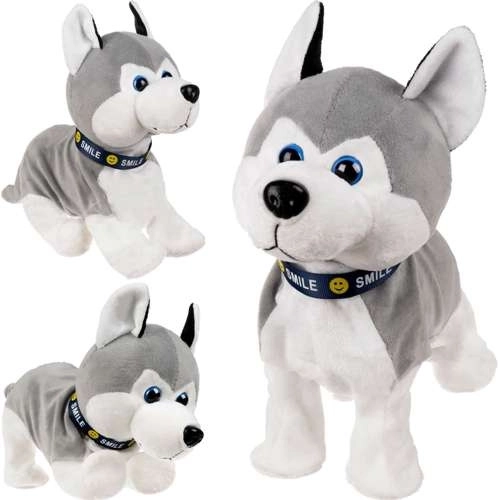 interactieve pluchen huskyhond reageert op aanraking en geluid