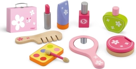 Houten beautykoffer set voor kinderen 3+