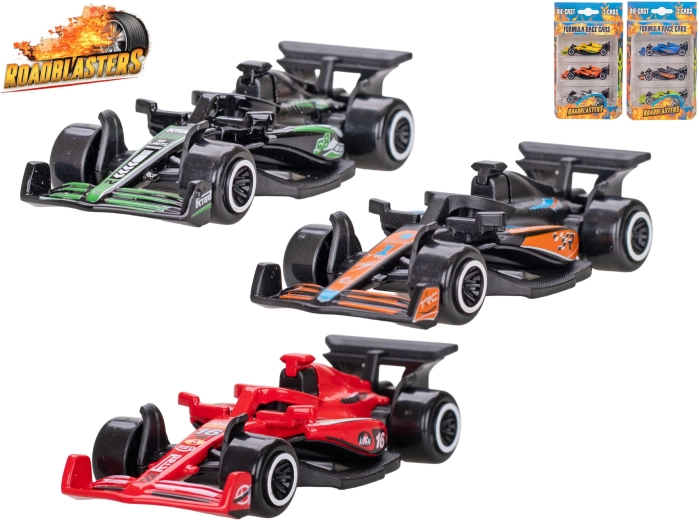 Metalen formuleauto's Roadblasters 7,5 cm - 3 stuks