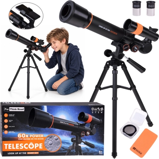 Astronomische kindertelescoop met metalen statief