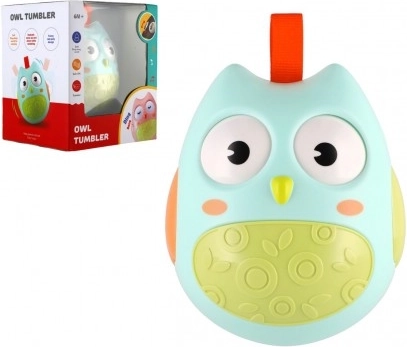 Wiegende plastic uil met geluid 11cm voor kinderen vanaf 6 maanden