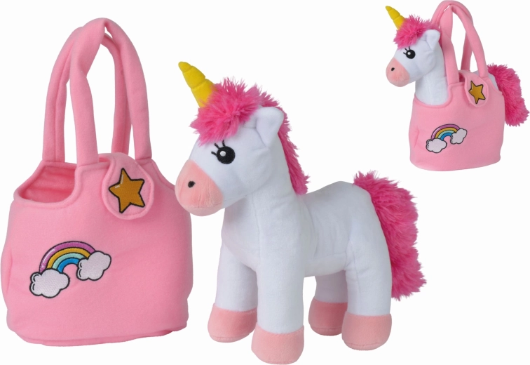 Knuffel eenhoorn in handtas