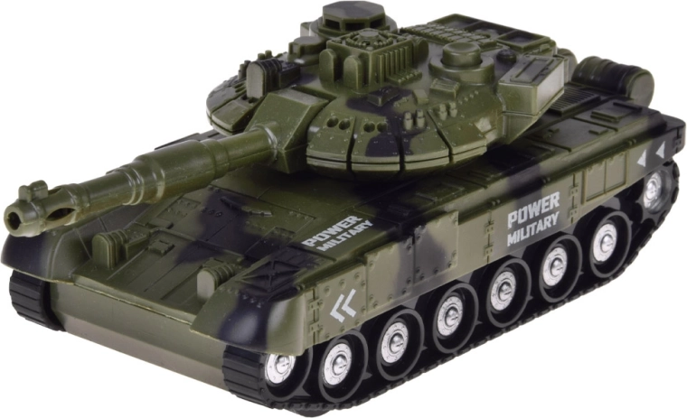 Tank met draaiende koepel en beweegbaar kanon