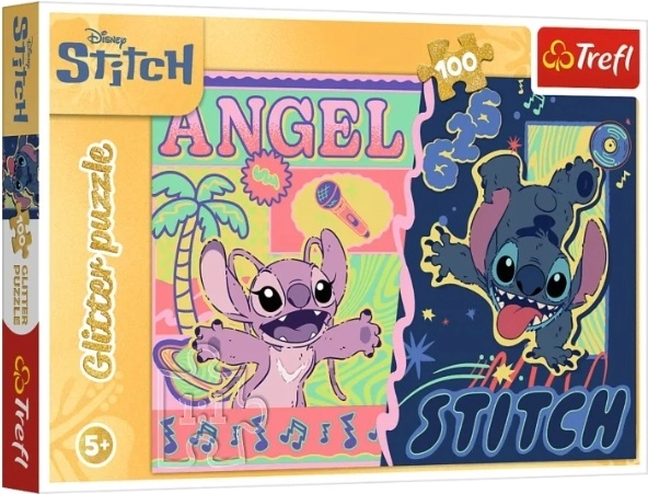 Puzzel 100 stukjes Glitter "Hawaïaanse glans" Stitch (Disney) - 1 stuk
