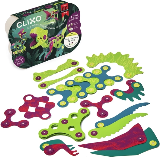 CLIXO Dino Discovery magnetische bouwset 22 onderdelen