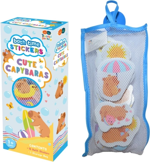 Schuimstickers voor in bad Capibara’s Buddy & Barney