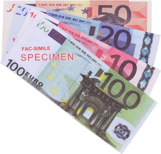 Eurobankbiljetten voor winkelspel