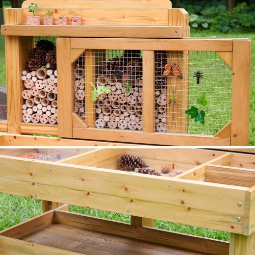 Insectenhotel met rooster lokt kleine tuinbewoners