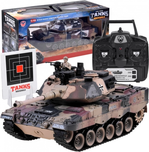 grote rc tank leopard 2 1:18 met schieten