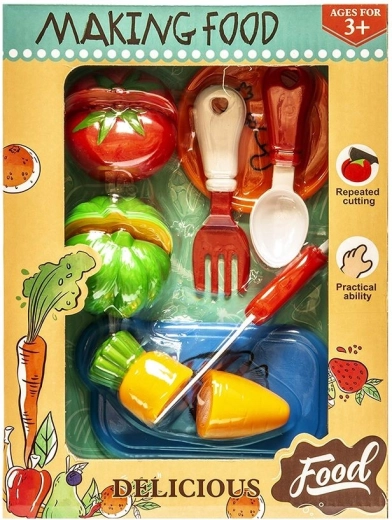Kleine set snijgroenten met accessoires