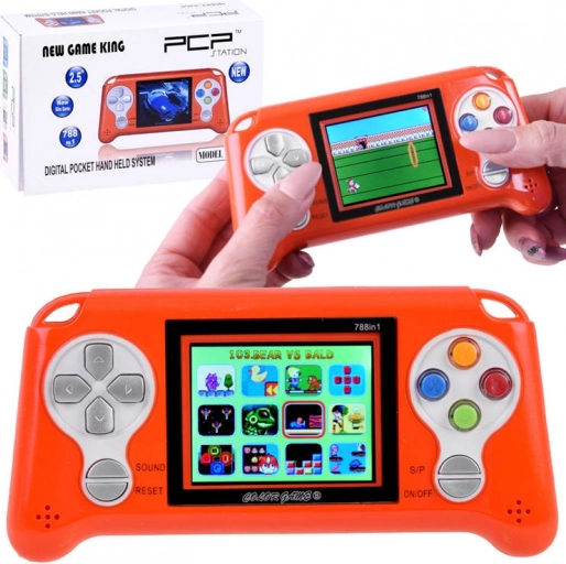Zakformaat spelconsole met 70 games – Oranje