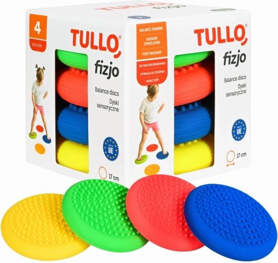 Sensorische evenwichtsschijven met massagepunten, set van 4