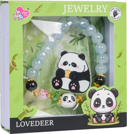 Panda-sieradenset voor kinderen met blauwe armband