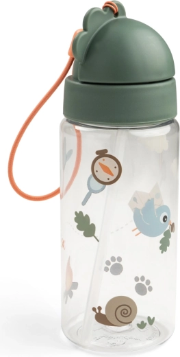 Done by Deer drinkfles met rietje Tiny trails groen 350 ml