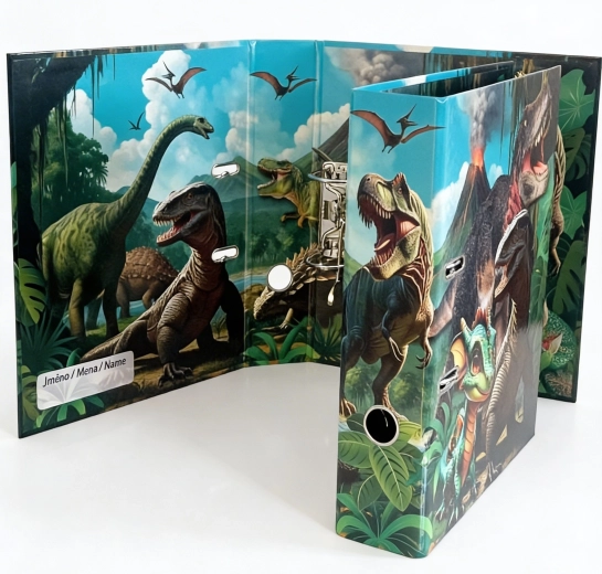 Design ordner met hefboom A4 7,5 cm – wereld van dinosaurussen
