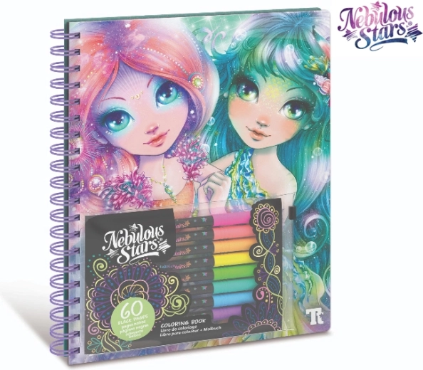 Nebulous Stars kleurboek met zwarte pagina's