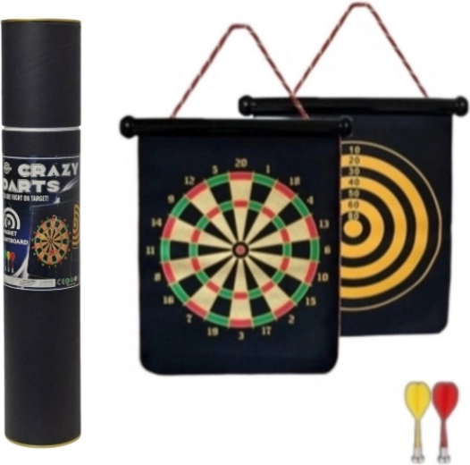 Dubbelzijdig dartbord met set veilige pijltjes