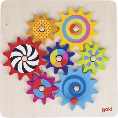 Houten spel met tandwielen Goki