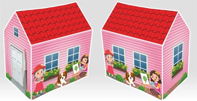 Kindertent Huisje met bloemen