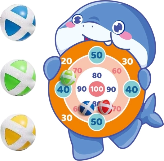 Woopie kinder dartbord met klittenband Haaienmotief