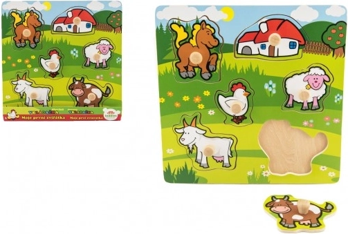 Houten Insteekpuzzel Boerderij voor kinderen