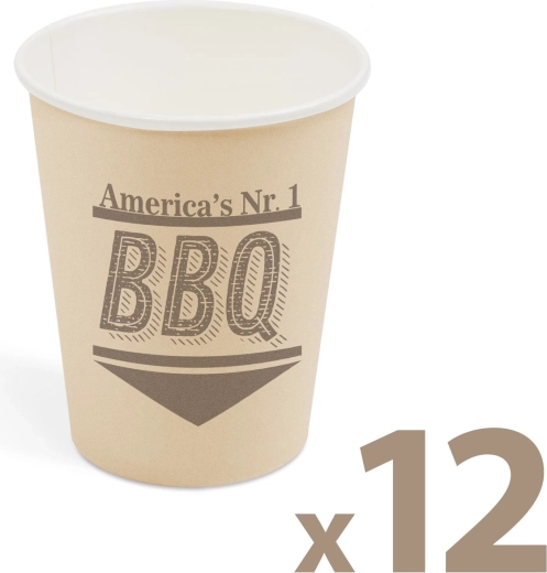 Papieren bekers BBQ 250 ml, 12 stuks