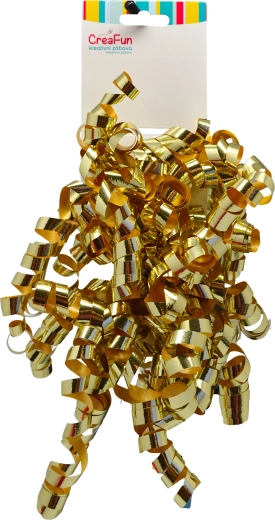 Cadeaulint metallic lichtgoud 6 mm, 2 stuks