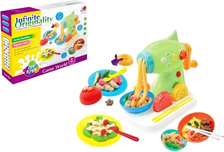Klei met accessoires en machine