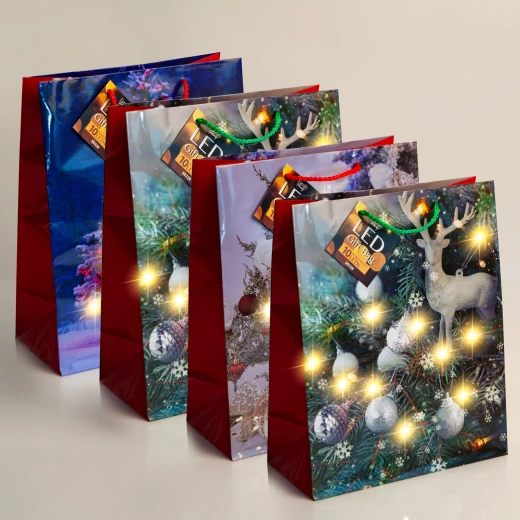 LED-cadeautas met warmwitte verlichting - 1 stuk