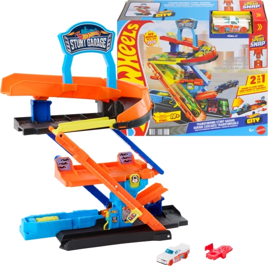 Hot Wheels City stuntgarage met transformatie en autootje