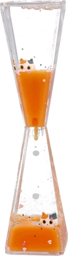 Gell-zandloper met oranje 3D-kitten
