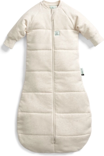 Ergopouch slaapzak met mouwen van biologisch katoenen jersey oatmeal marle 3,5 tog (8–24 maanden)