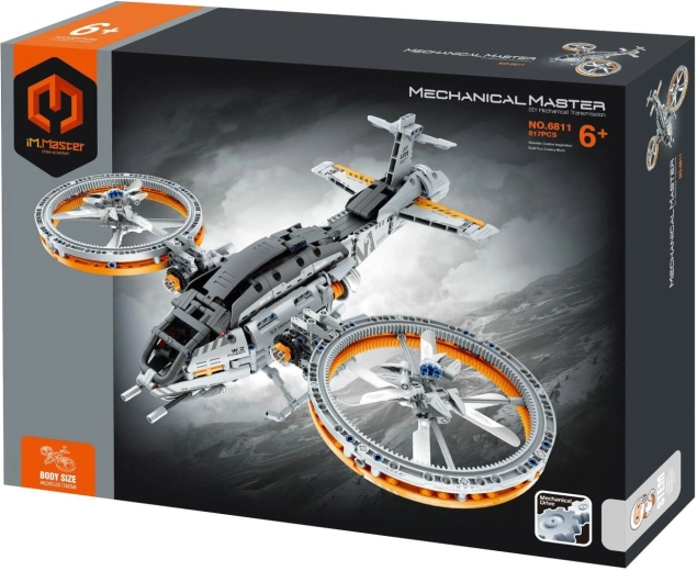 iM.MASTER bouwset: futuristische helikopter met mechanische aandrijving, 850 onderdelen