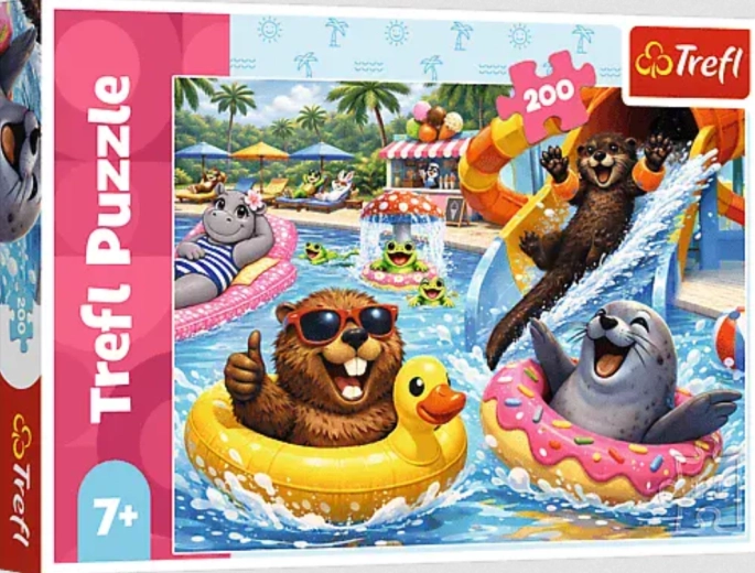 Trefl puzzel Bever(s) in het zwembad – 200 stukjes