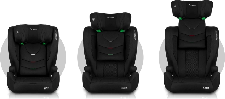 12 niveaus hoofdsteun – groeit met je kind mee