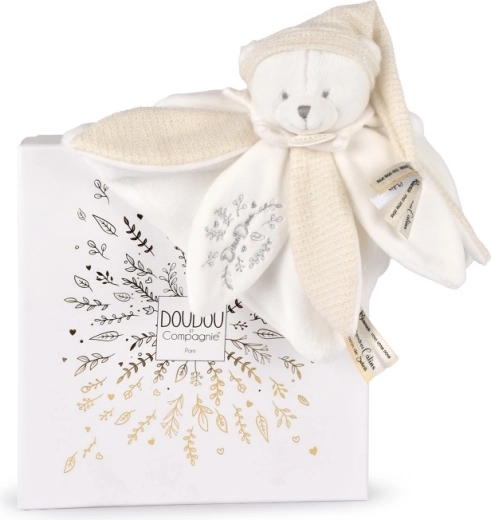 Cadeauset Knuffeldoekje Teddybeer met muts beige