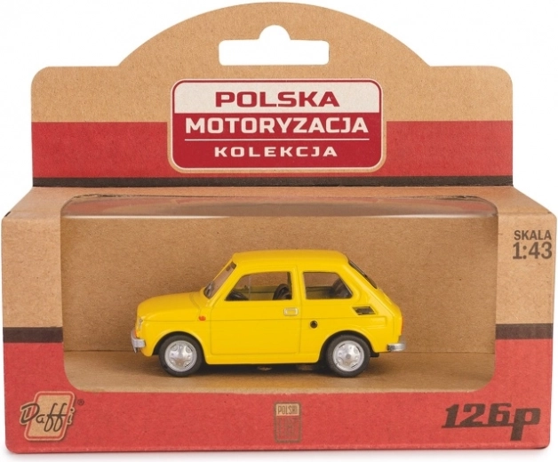 Fiat 126p automodel geel 1:43