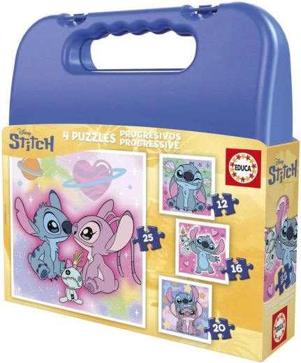 Puzzel in koffertje Stitch 4-in-1 (12–25 stukjes) EDUCA