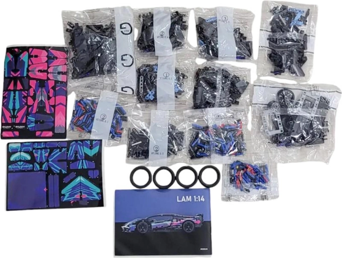 Complete bouwset met handleiding en stickers