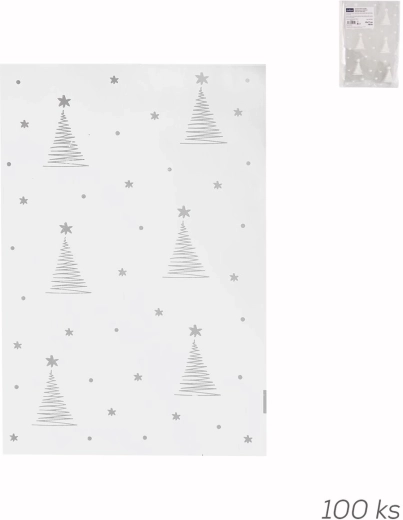 Cellofaan zakje met kerstmotief kerstboom 25 × 17 cm, 100 stuks
