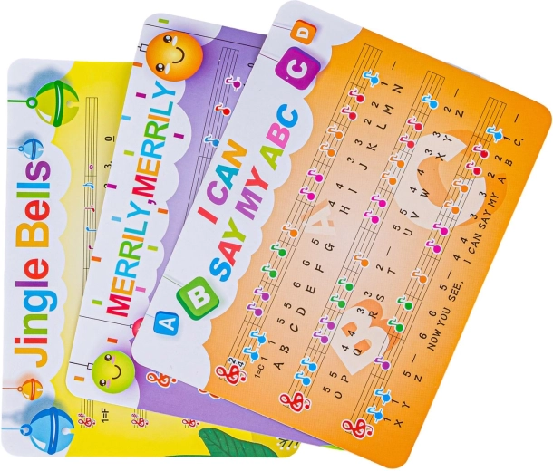 Kaartjes met noten voor eenvoudige melodieën