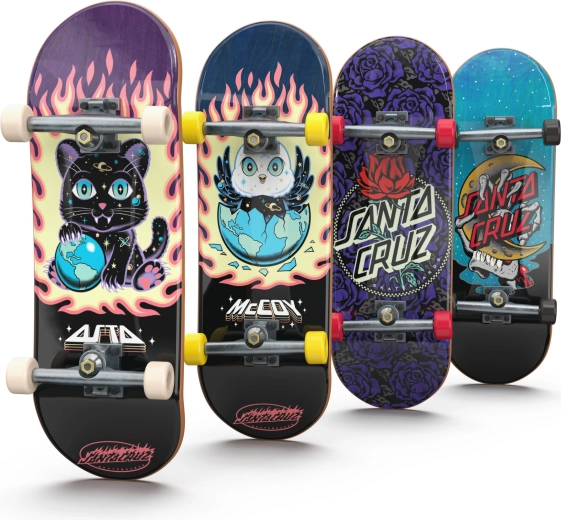 Vier mini-skateboards Santa Cruz