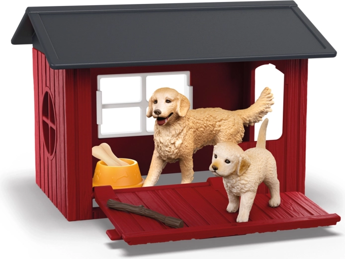 Hondenhok met golden retriever Schleich Farm World