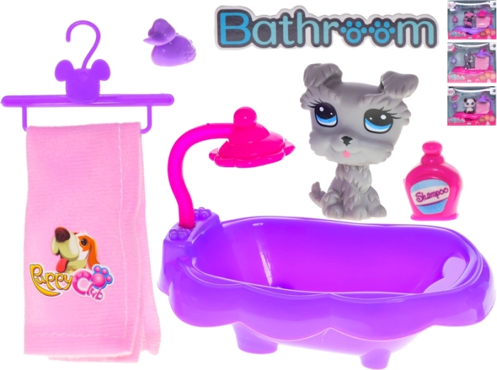 Hondje met badje en accessoires – badset voor kinderen vanaf 3 jaar