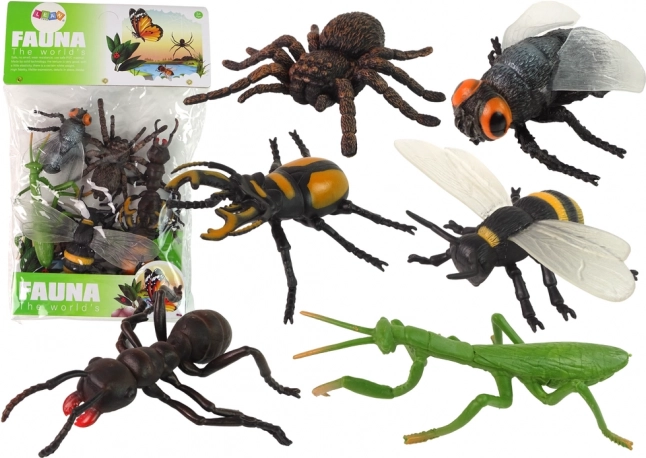Set realistische insecten- en spinnenfiguren – 6 st.