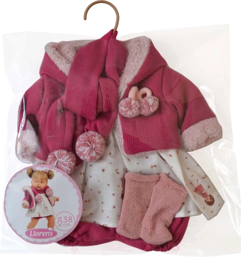 Complete winteroutfit voor pop van 38 cm