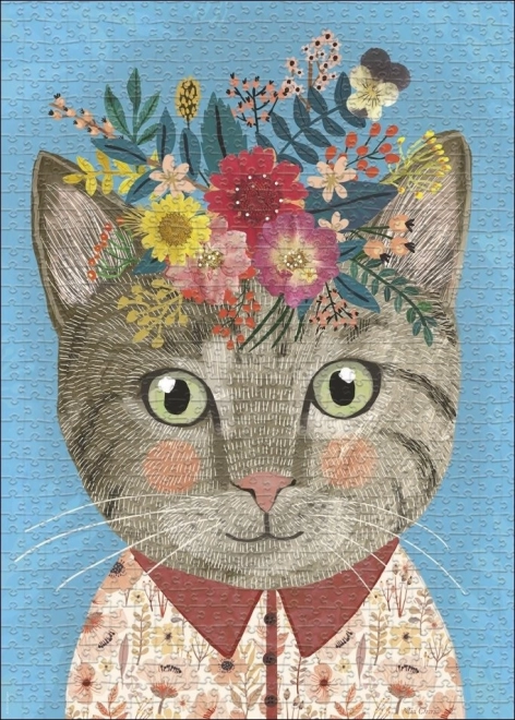 Puzzel HEYE Floral Friends: Prachtige Kat 1000 stukjes