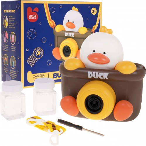 Kinder-bellenblaascamera in de vorm van een eend